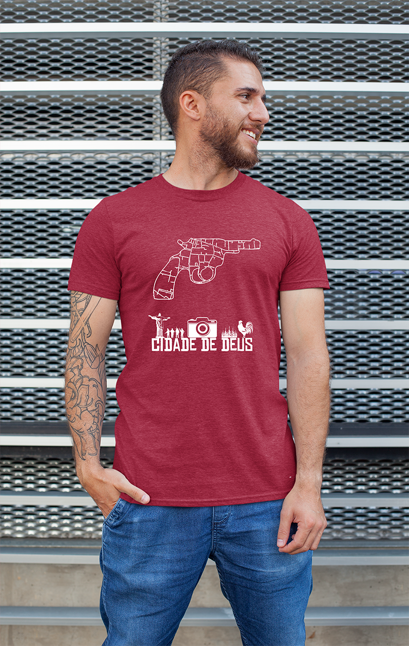 Sweaty Armpits Premium Unisex Printed T-shirt City Of God, Gun Map Design