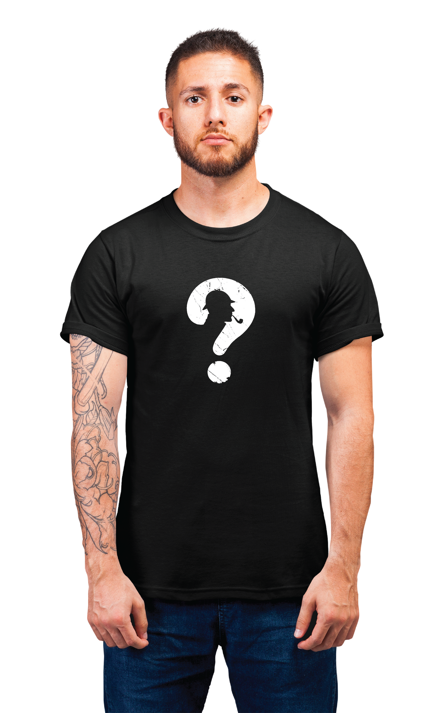 Sweaty Armpits Premium Unisex Printed T-shirts Sherlock Holmes Sherlock In A Question Mark Sir Arthur Conan Doyle  Show Minimalistic Design