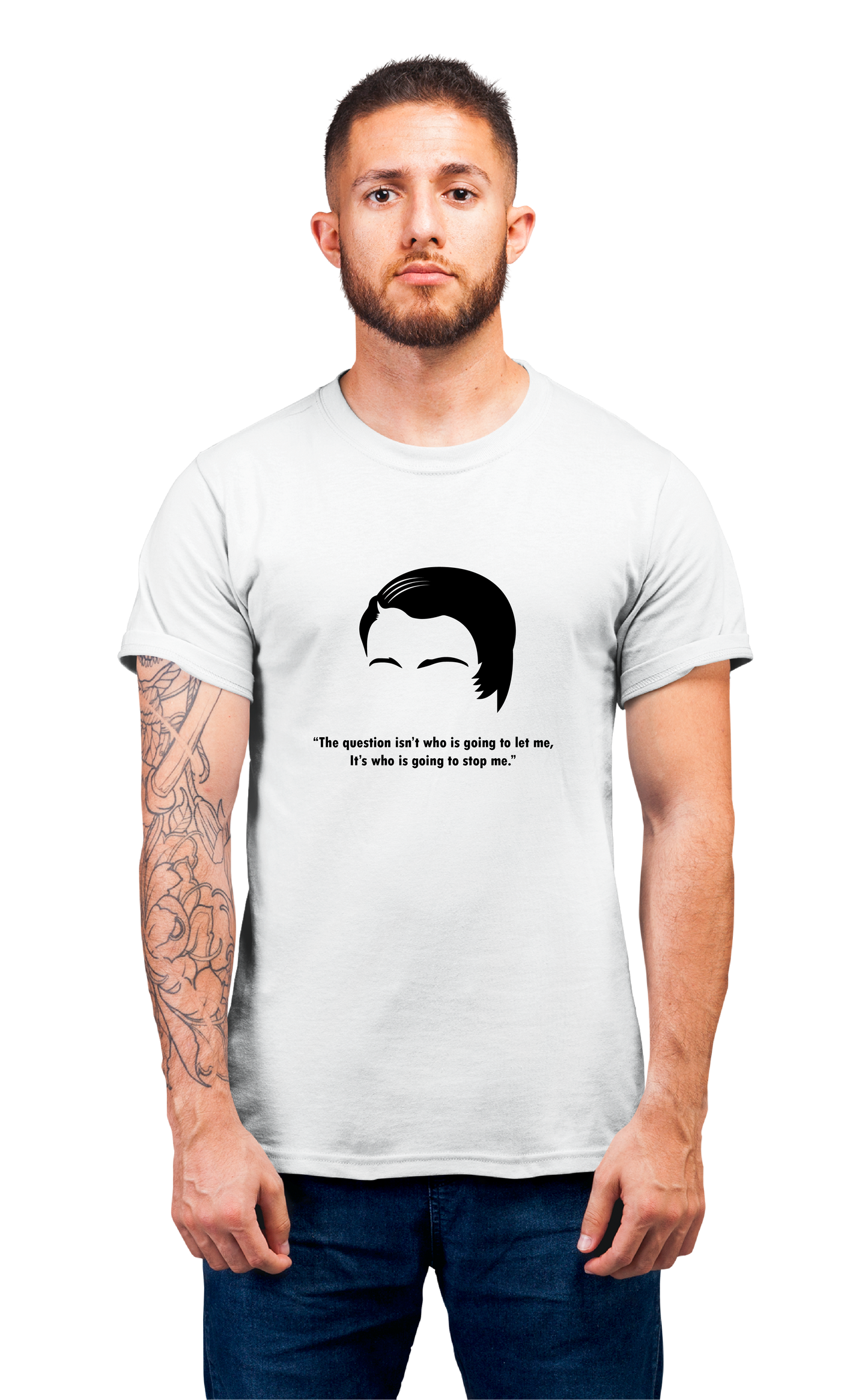 Minimalist movie-inspired T-shirt with a round neck and breathable 180 GSM material