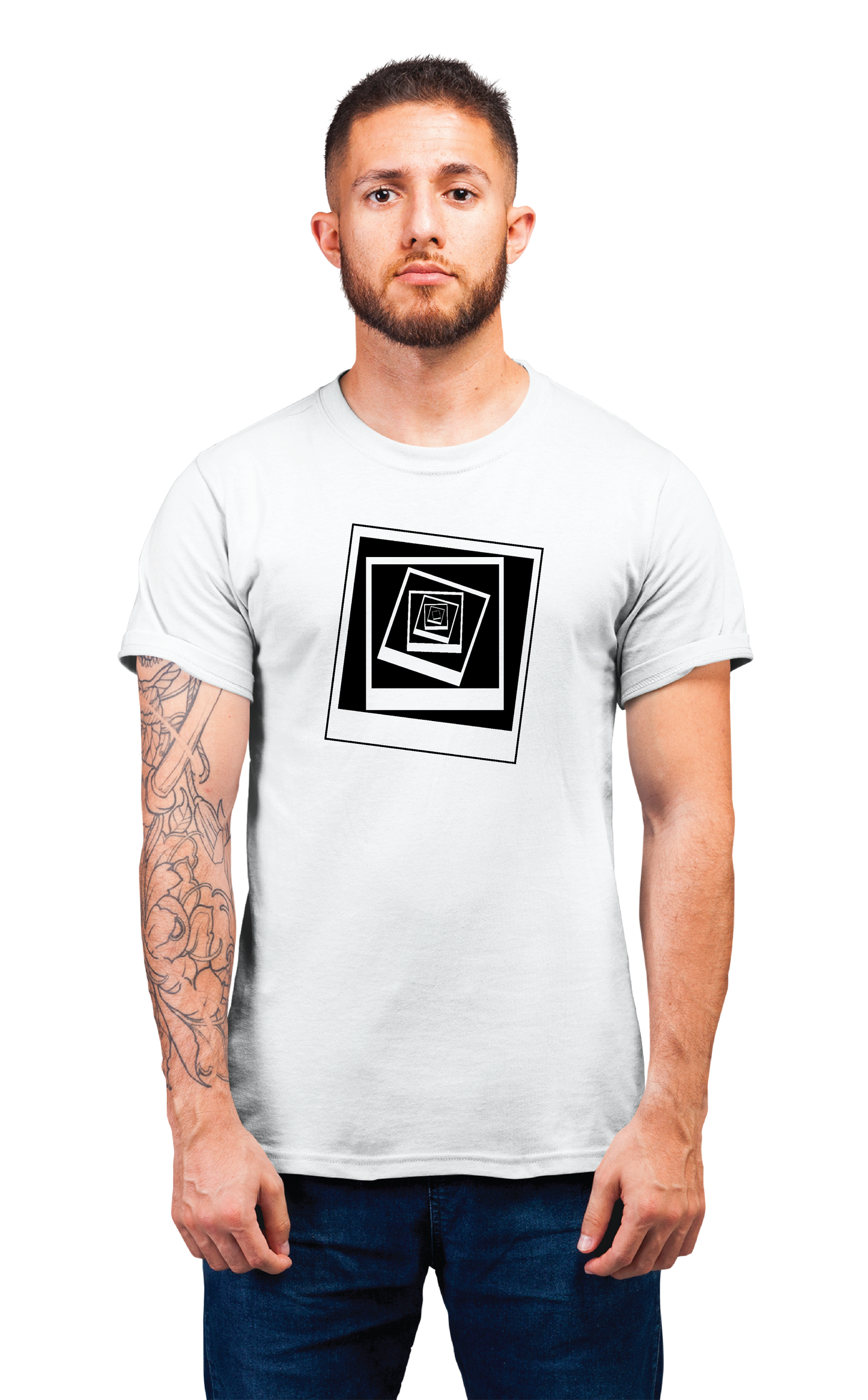 Sweaty Armpits Premium Unisex Printed T-shirt  "Memento" Christopher Nolan Jonathan Nolan Frame Into Frame Minimalistic Design