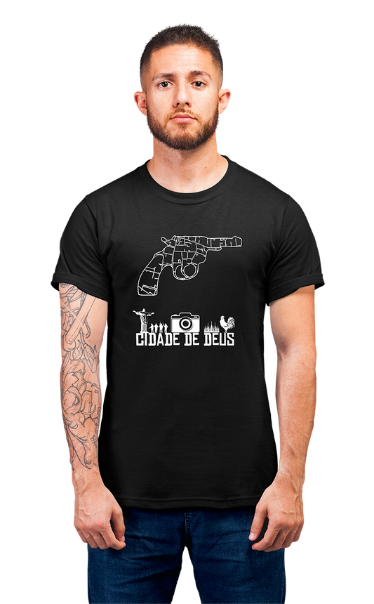 Sweaty Armpits Premium Unisex Printed T-shirt   City Of God, Gun Map Design