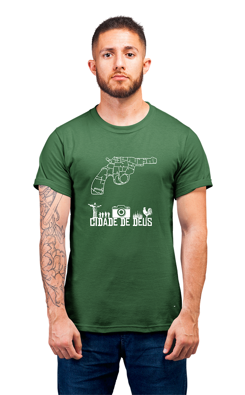 Sweaty Armpits Premium Unisex Printed T-shirt   City Of God, Gun Map Design