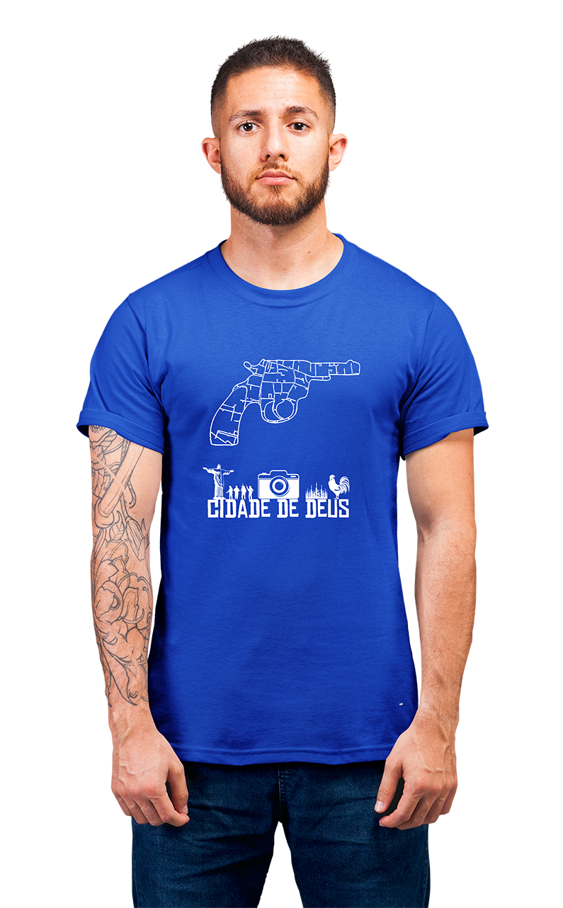 Sweaty Armpits Premium Unisex Printed T-shirt   City Of God, Gun Map Design