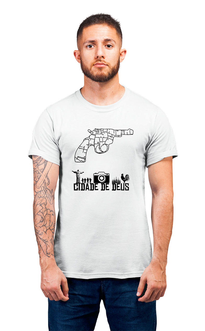 Sweaty Armpits Premium Unisex Printed T-shirt   City Of God, Gun Map Design