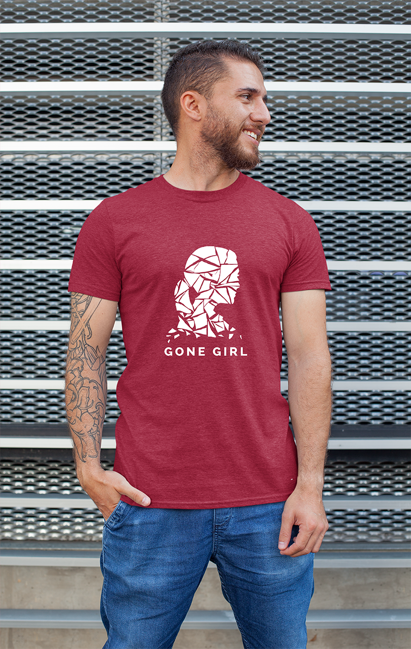 Sweaty Armpits Premium Unisex Printed T-shirt  "GONE GIRL" "Gillian Flynn" "Treasure hunt" "Rosamund pike" "David Fincher" Psychological Thriller Movie, Movie Enthusiast Special   Minimalistic Design