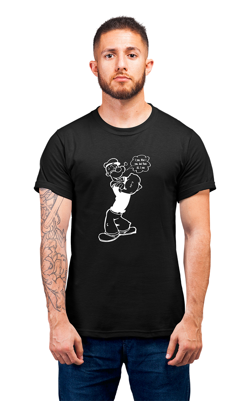 Sweaty Armpits Premium Unisex Printed T-shirts Popeye The Sailor Man Line Artwork With Quote