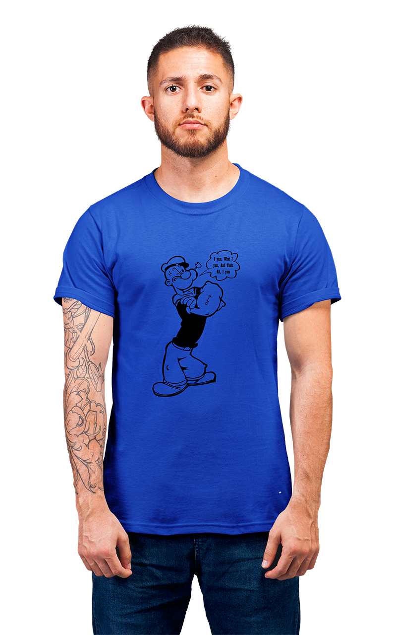 Sweaty Armpits Premium Unisex Printed T-shirts Popeye The Sailor Man Line Artwork With Quote
