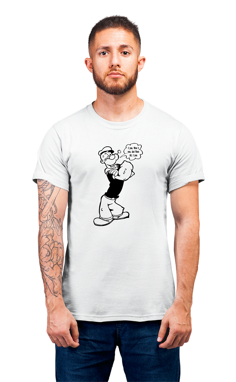 Sweaty Armpits Premium Unisex Printed T-shirts Popeye The Sailor Man Line Artwork With Quote